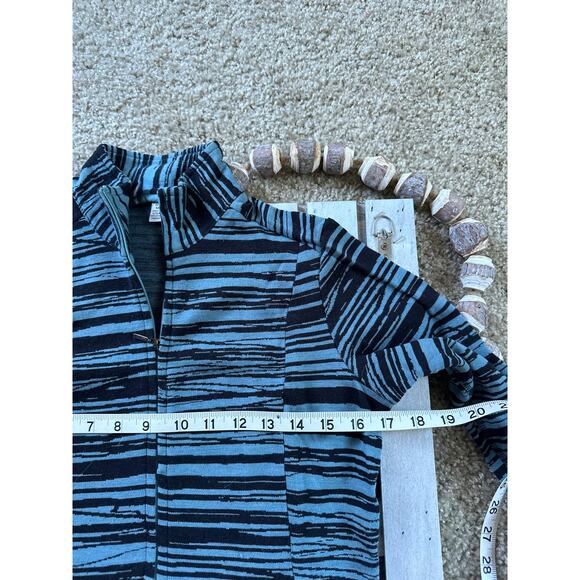 Ibex Juliet Wool Blue Black Zip Tunic Sweater Sweatshirt - Picture 7 of 11